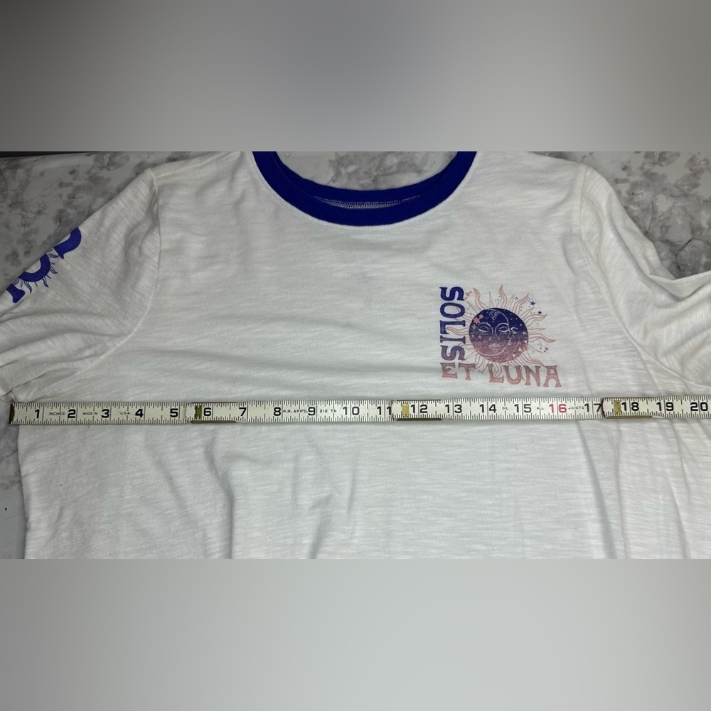 Torrid White/Blue Long Sleeve Super soft slub jersey size 00 - Picture 3 of 7